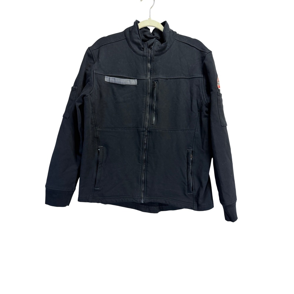 Bulwark FR Flame Resistant Full Zip Jacket Black CAT 2 SEZ2BK2 Mens Large L-RG